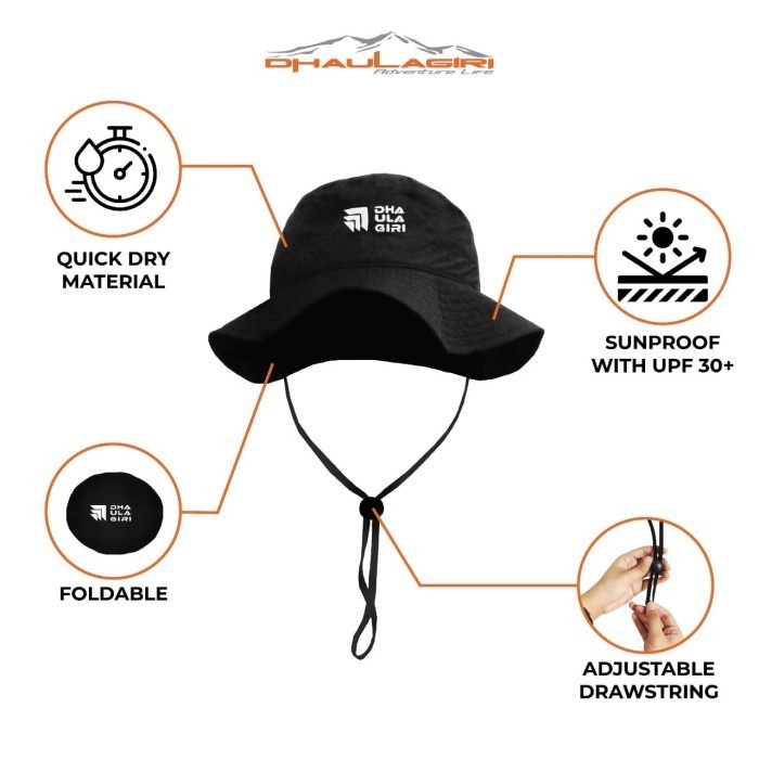 Topi Rimba Outdoor Dhaulagiri Original Bucket Hat Quickdry Sunproof