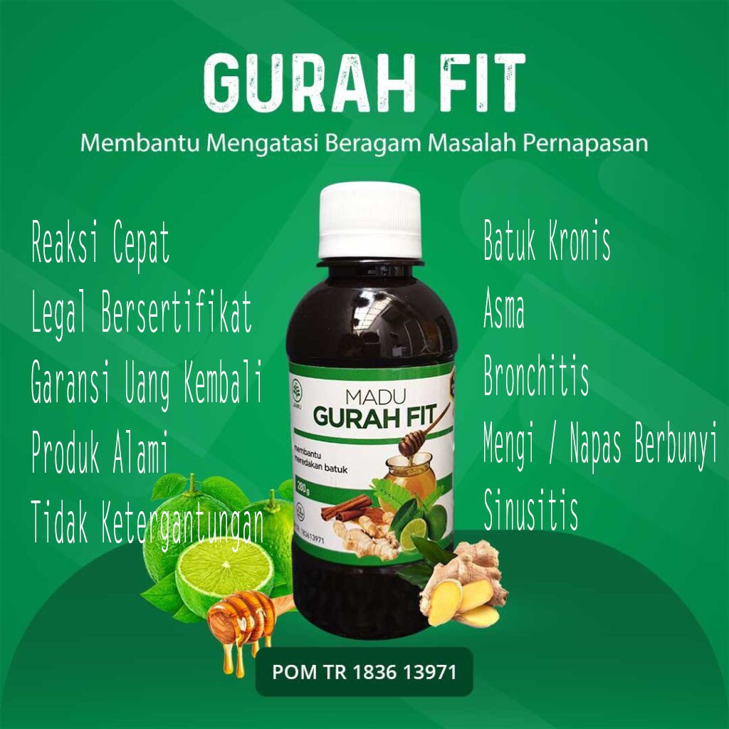 Madu Gurah fit Madu Gurah Obat Herbal Batuk Kering Sesak Nafas Asma Bronkitis BPOM Asli-2