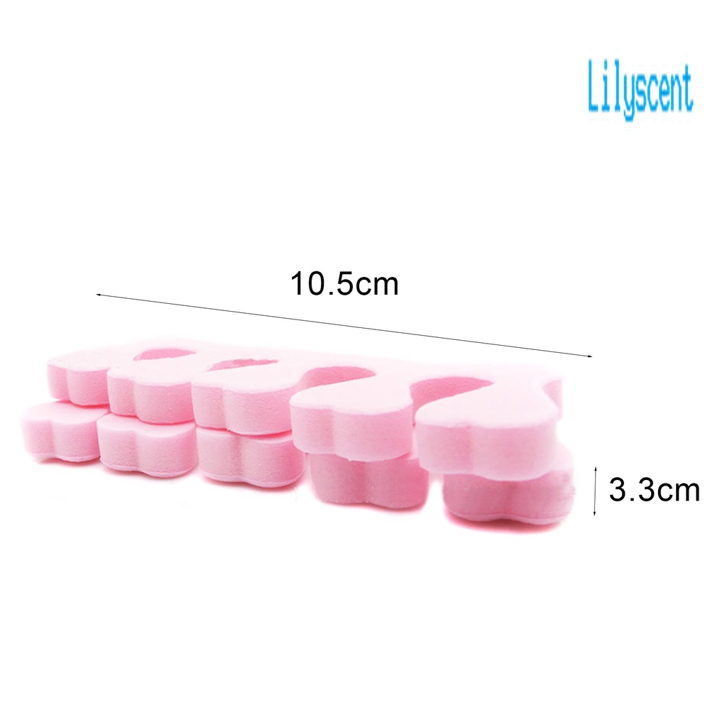 Lily 10Pcs Spons Lembut Pemisah Jari Kaki Untuk Manicure / Pedicure