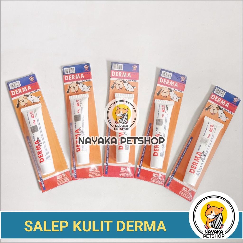 Obat Jamur Kucing Derma 15 gr Salep Kulit Anti Bakteri Kelinci Krim Infeksi Gatal Hamster