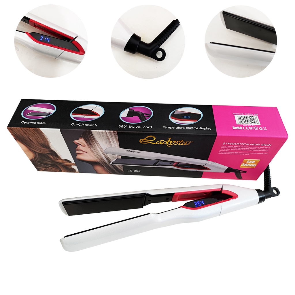 DIJAMIN BAGUS !!! Catokan Ladystar LS 200 , catokan salon , smoothing , catok rambut , 2in1 DI JAMIN ORIGINAL-TARABABYSTORE