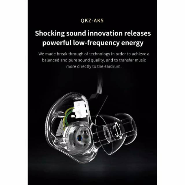 QKZ AK5 with Mic Wired Earphone Stereo Sound Headset In Ear Earphone