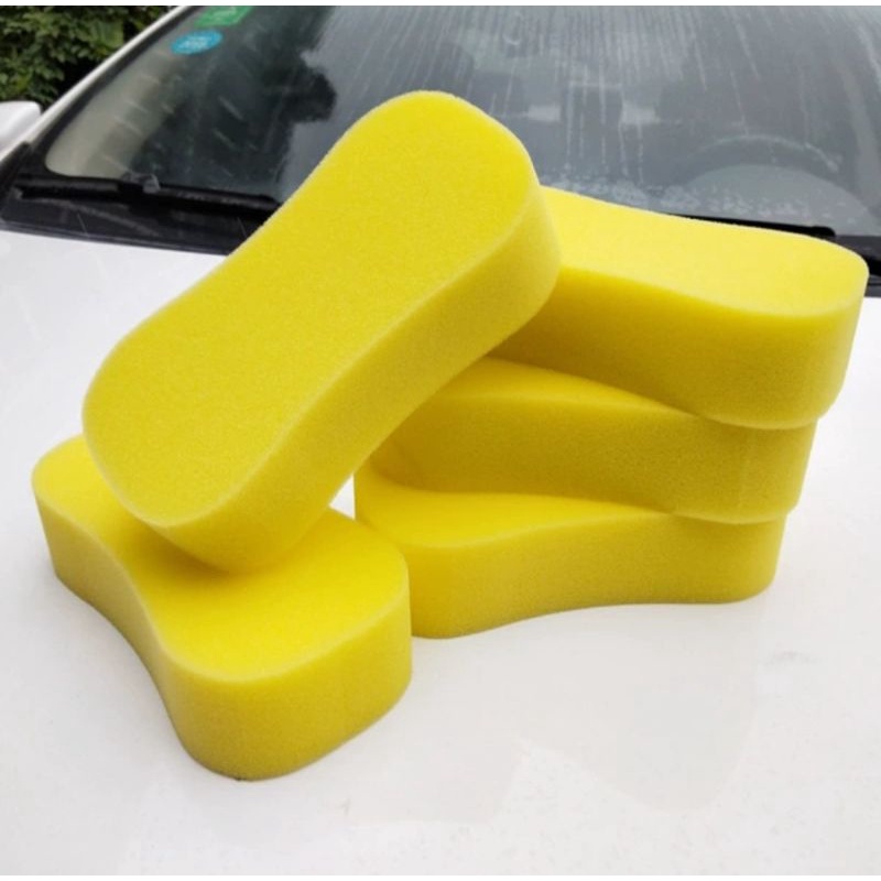 Sponge Busa Cuci Mobil Motor Piring Kuning 8 Busa Foam Wash Tebal Spon