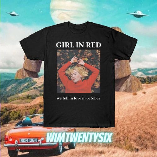 KAOS BAND GIRL IN RED WE FELL IN LOVE IN OCTOBER VINTAGE TEE (UNISEX SLIMFIT T-SHIRT)