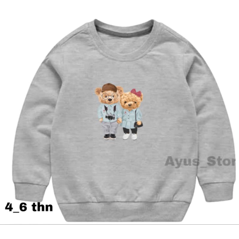 SWEATER ANAK POLOS LAKI LAKI / SWEATER ANAK POLOS WANITA /  SWEATER CREWNECK POLOS / jaket anak / jaket beruang anak