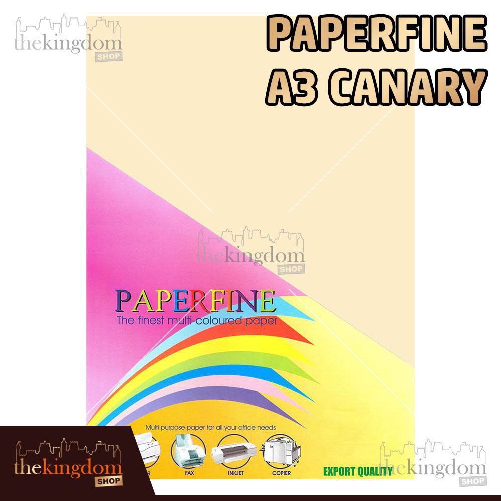 

Paperfine Kertas HVS Warna A3 Canary / Isi 500 Lembar