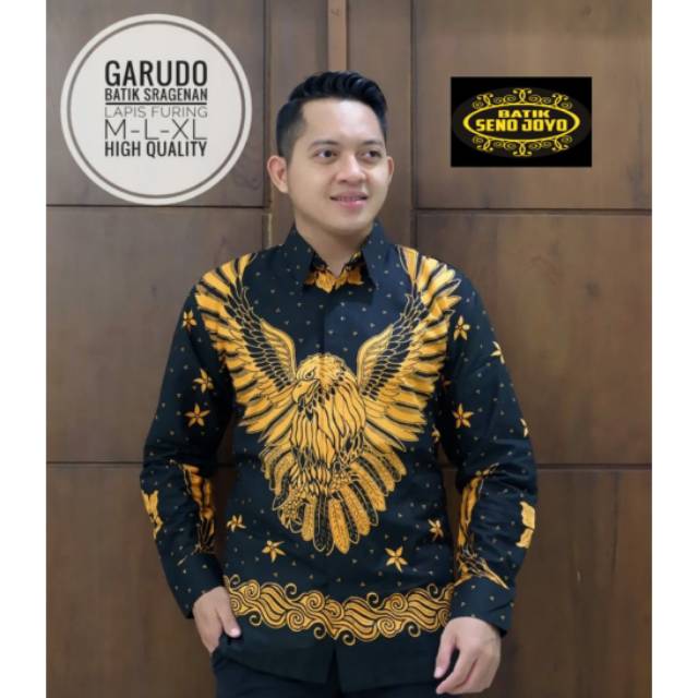 Kemeja Batik Lengan Panjang GARUDO Bahan Katun Sragenan