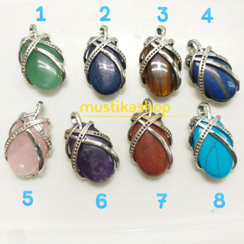 Liontin Batu Giok Oval Pria Wanita Asli Original