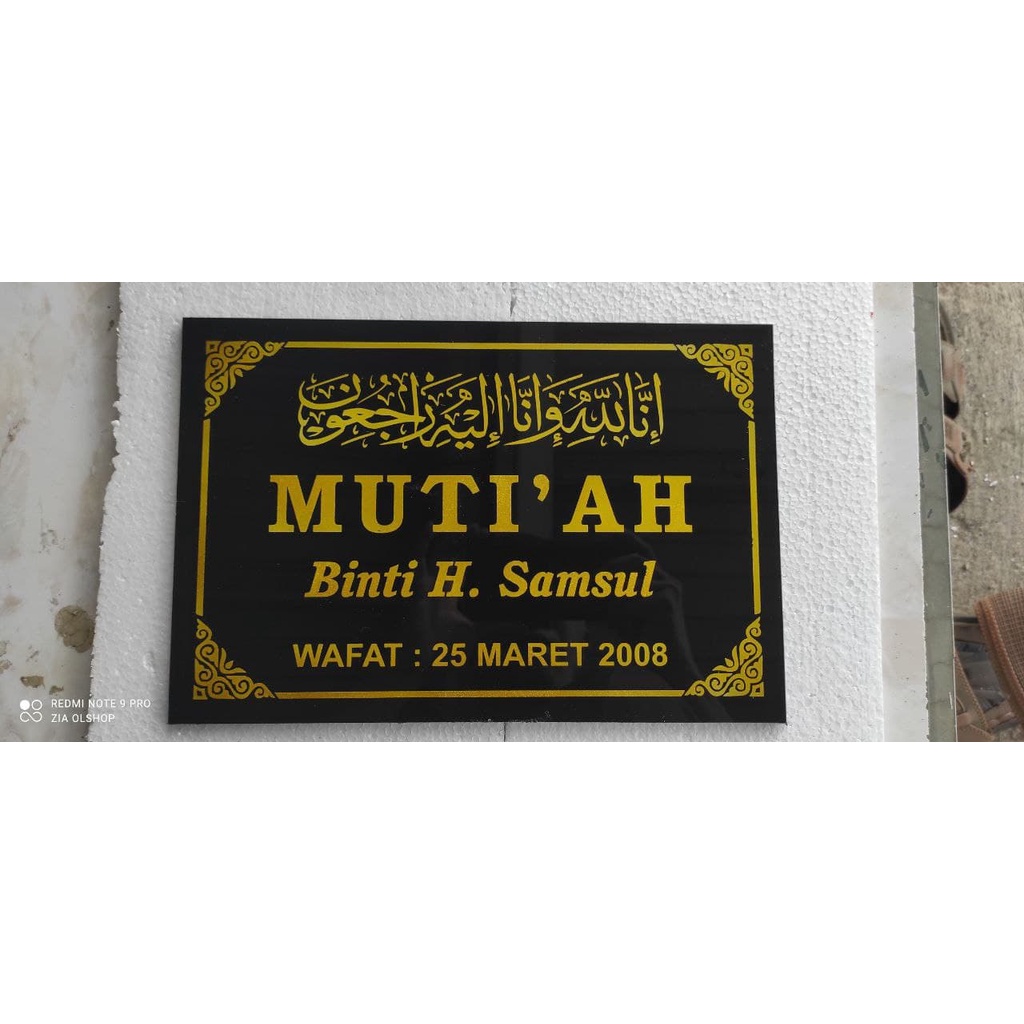 Batu Nisan Granit 20x40/Lempengan Batu Nisan/Prasasti Peresmian/Batu Nisan Makam/Prasasti Proyek Des