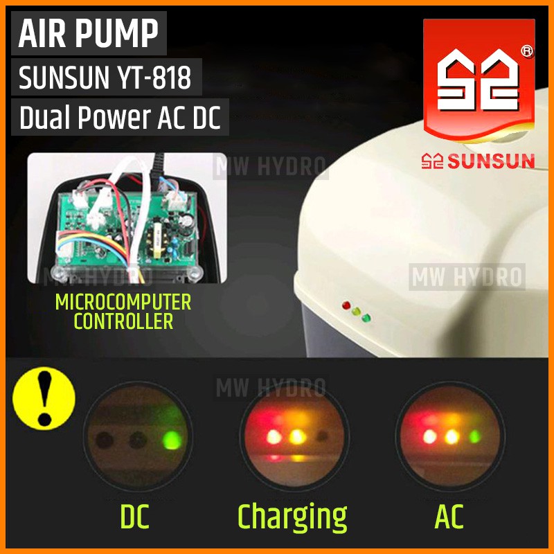 SUNSUN YT-818, AC/DC Air Pump, Aerator / Pompa Udara AC DC YT818