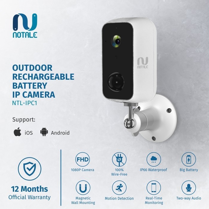 Notale Rechargeable Battery Smart IP Camera 1080 CCTV
