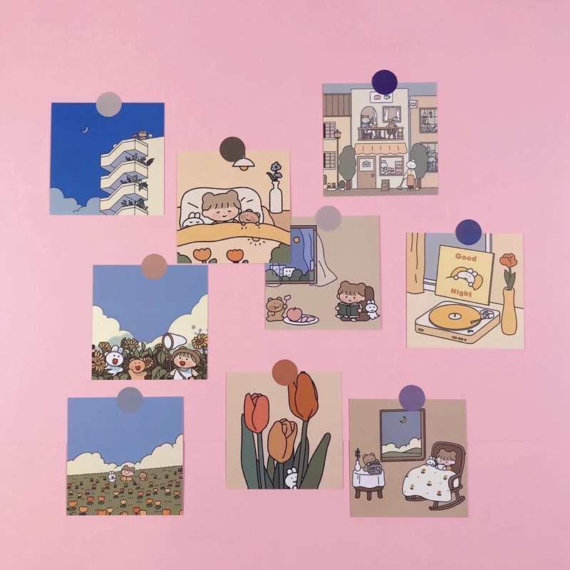 9pcs set Stiker Dinding Dengan Bahan Mudah Dilepas Dan 9pcs set Stiker Dinding Dengan Bahan Mudah Dilepas Dan