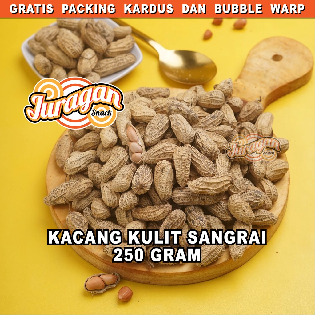 KACANG KULIT SANGRAI 250 gram snack kiloan makanan ringan jajanan cemilan camilan asin gurih murah