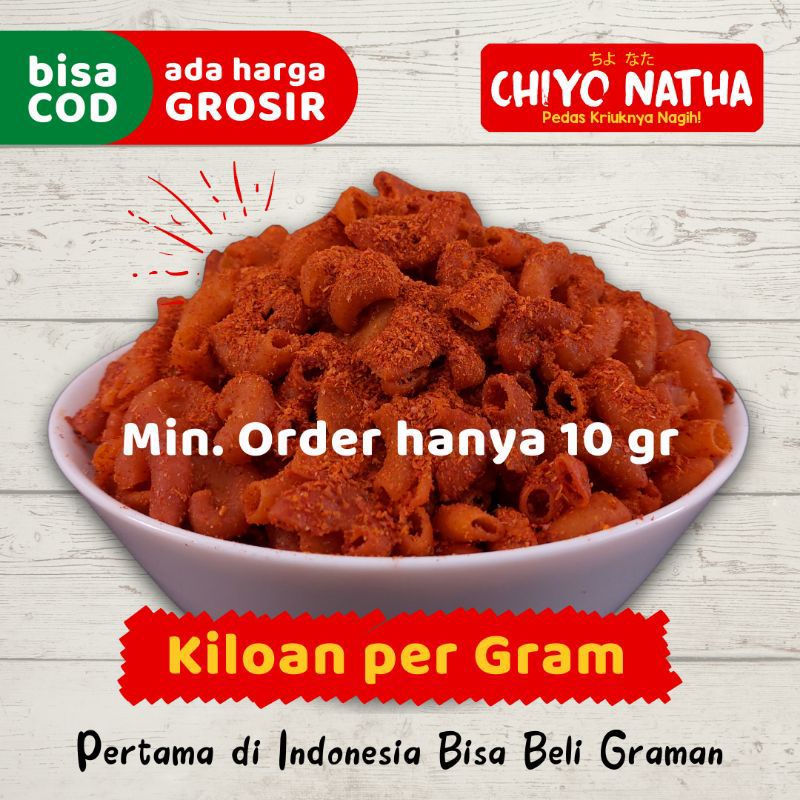 

[KILOAN] MAKARONI CHIYO NATHA 1 GRAM | Cemilan Pedas Kriuk |
