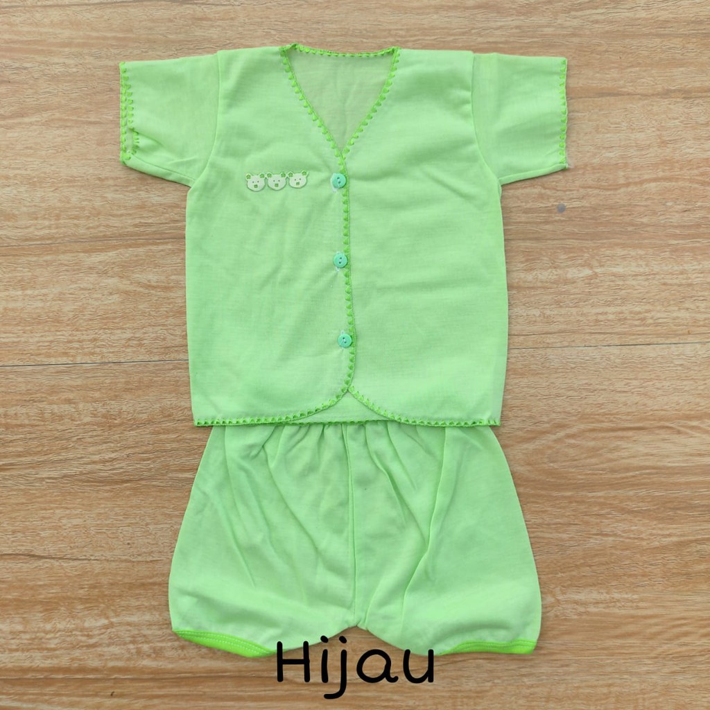 1 LUSIN Setelan bayi pendek POLOS perlengkapan bayi lahir