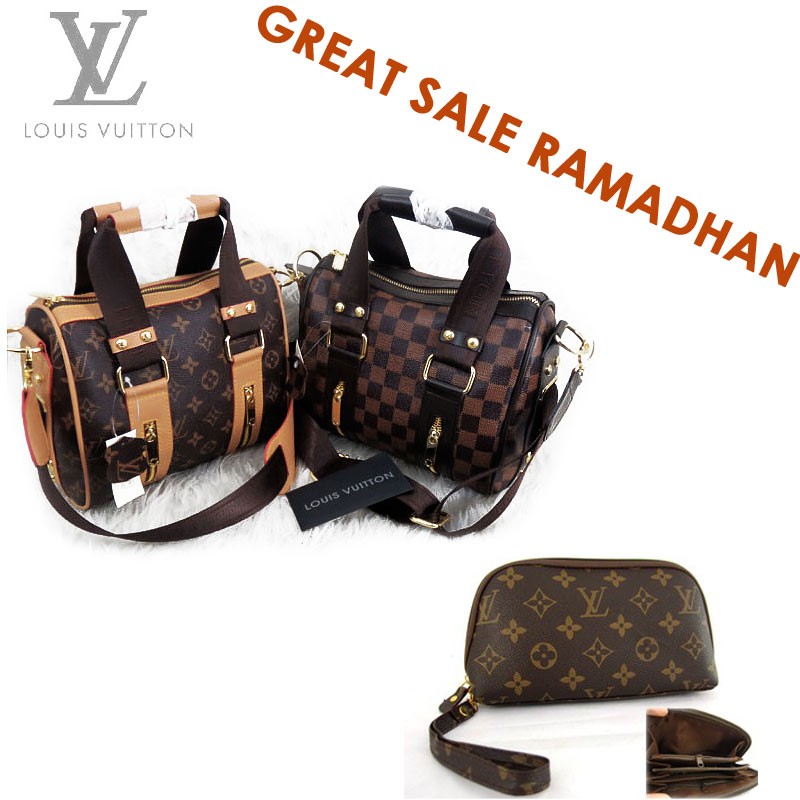 PROMO LEBARAN PAKET TAS LV SPEeDY MINI SELEMPANG WANITA