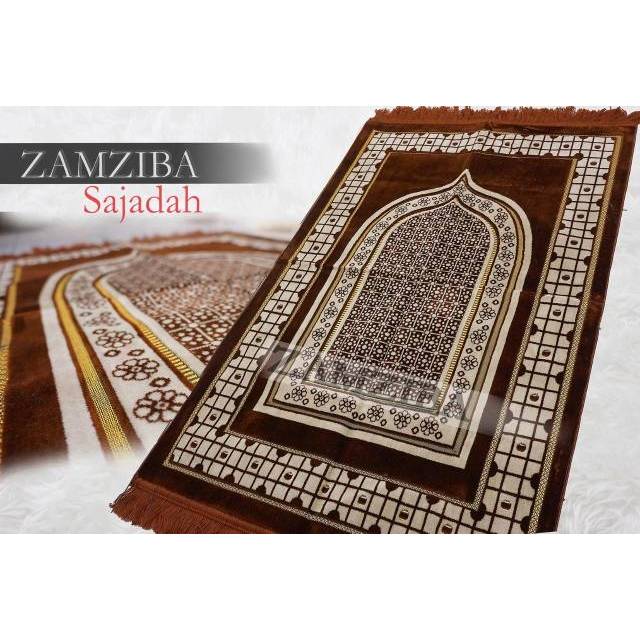 Sajadah Turkey Dewasa Tebal Halus Ukuran 70x110cm Sejadah Premium Zamziba Perlengkapan Shalat Pakaian Muslim