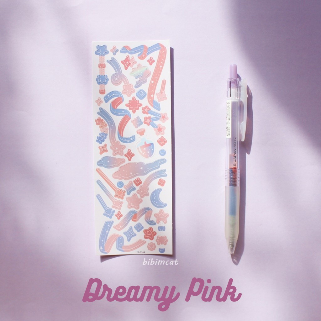 Journaling Ribbon Confetti Deco Sticker / Sticker Dekorasi Photocard-Dreamy Pink
