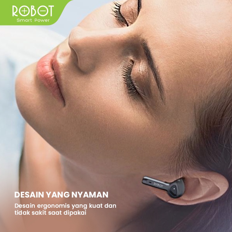 ROBOT Earphone Wireless / Mini Earbuds / Earbud / True Wireless Stereo / TWS Bluetooth 5.3 T30 Waterproof IPX4 Semi-In-Ear Original - Garansi Resmi 1 Tahun-7