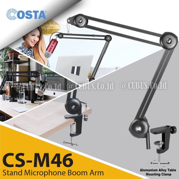 COSTA CS-M46 Stand Mic Boom Arm Stand Mic Heavy Duty Adjustable