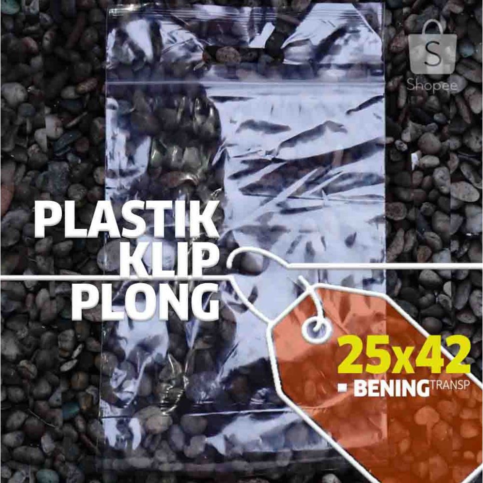 Plastik klip pond ziplock Plong  25x42 (35+7) packing baju jaket hoodie gamis tebal