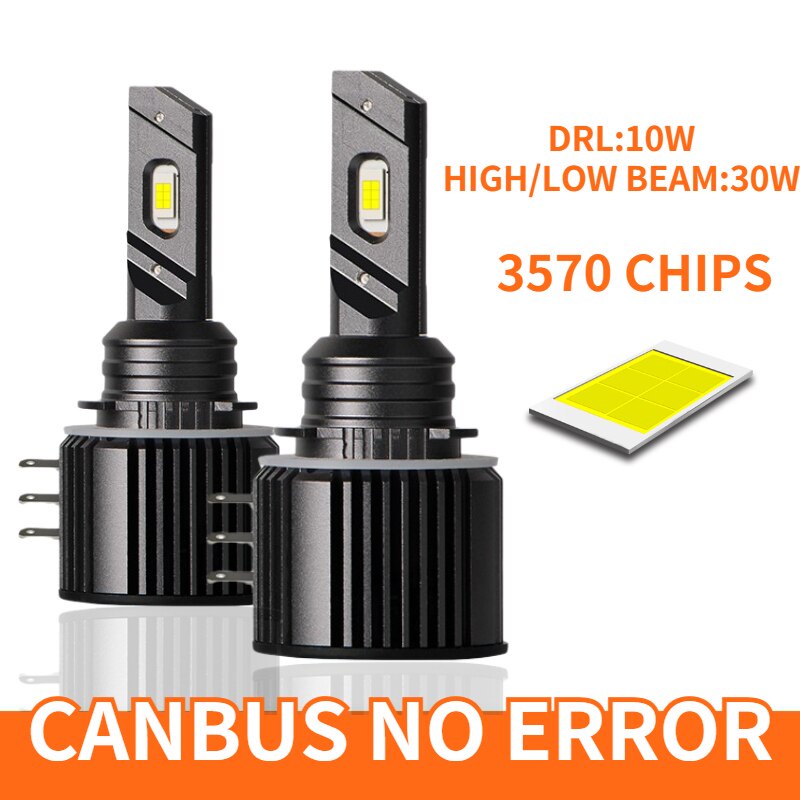 2pcs Lampu Depan Mobil LED H15 Canbus No Erorr 20000LM Untuk Audi Caravel VW Golf 6 7 Mk6 Mk7 Mazda 3 6 GJ Cx-5