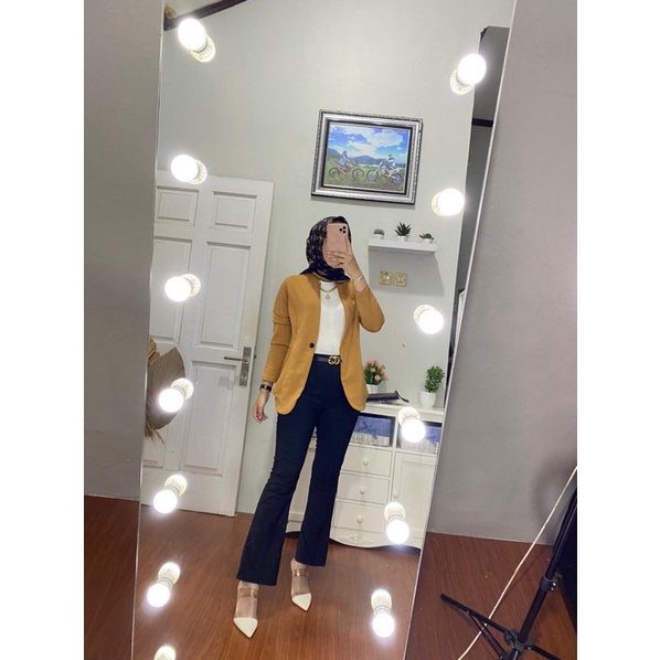 blazer scuba (coklat dan hitam)