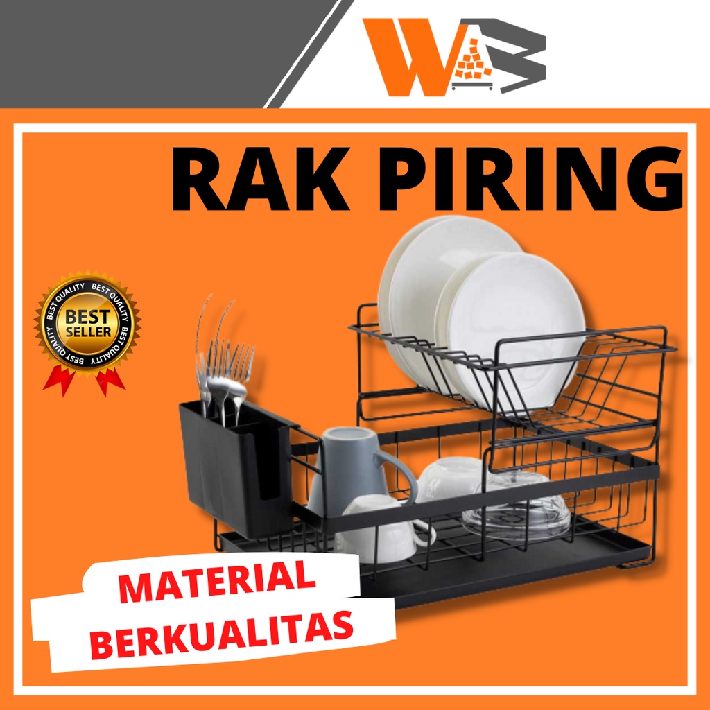 COD Rak Piring Gelas Pengering Drainer 2 Layer Susun Rak Pengering Piring Stainless Rak Pengeringan Dapur Meja Dish Drainer Rack