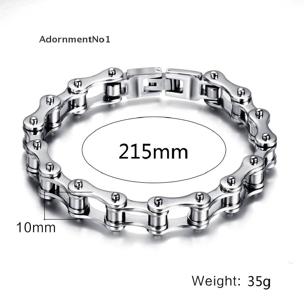 (AdornmentNo1) Gelang Tangan Rantai Stainless Steel 8.5 &quot;Gaya Punk Untuk Pria / Biker