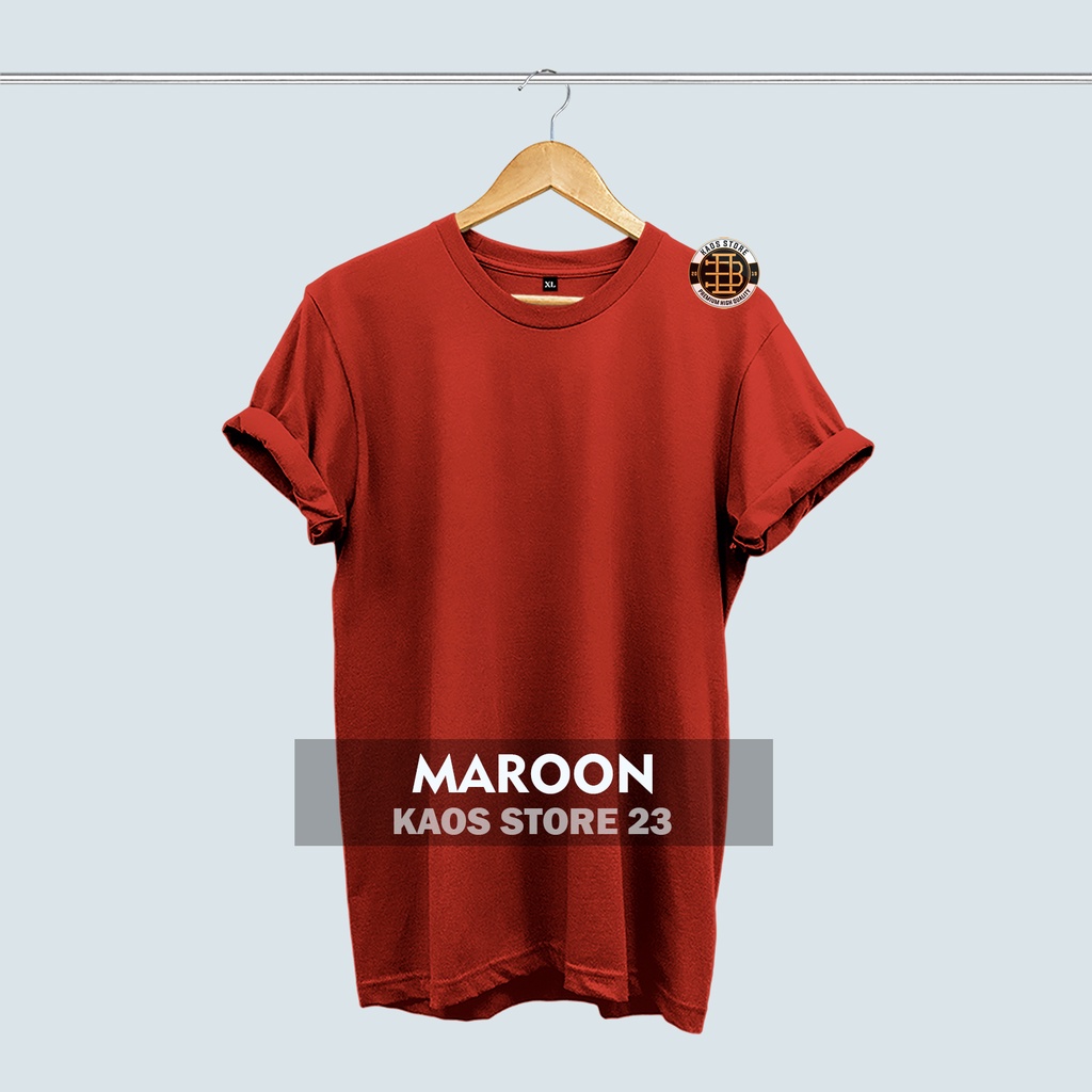 KAOS POLOS PRIA COTTON COMBED 30S-Maroon