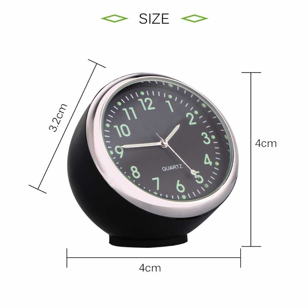 Dekorasi Mobil Jam Mini Quartz Clock Luminous - K01-Hitam