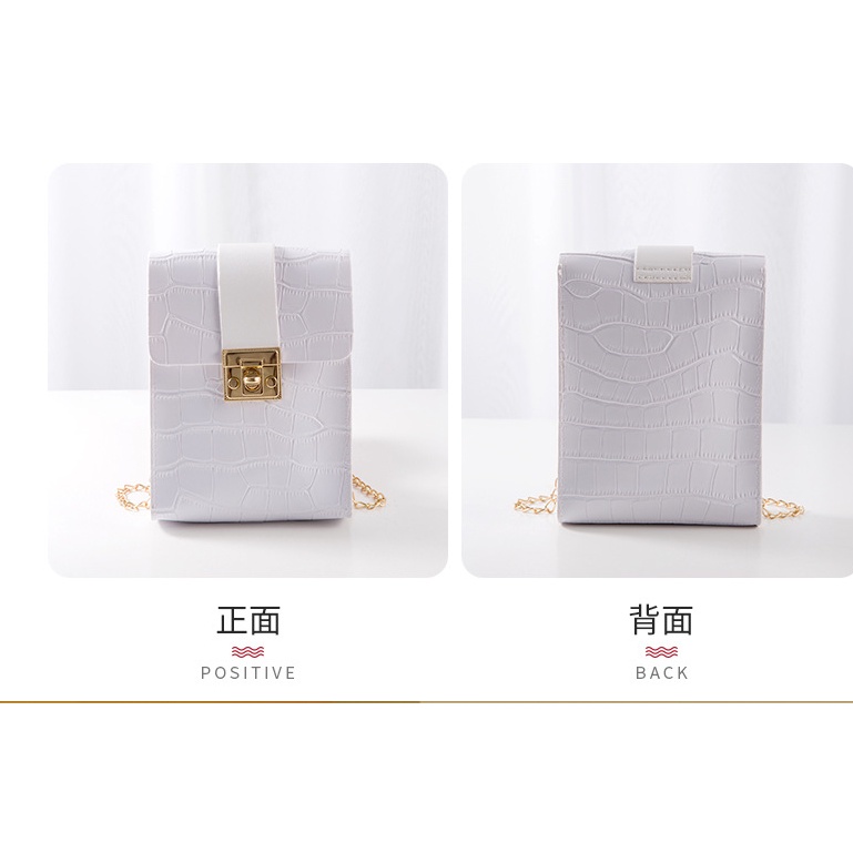 Stylish buaya-cetak tas selempang hp kecil wanita/IMPORT