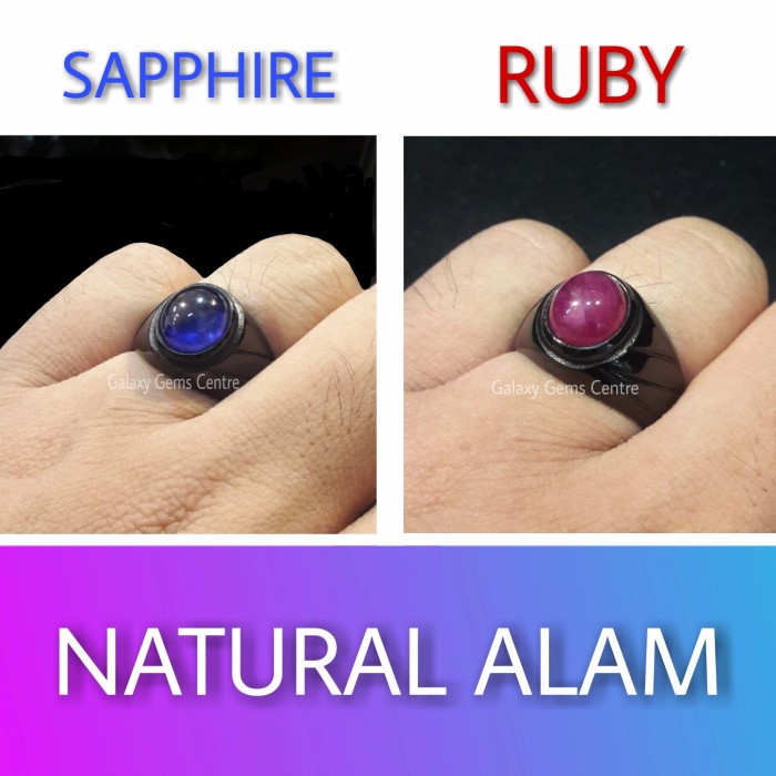 CINCIN BATU NATURAL RUBY & BLUE SAPPHIRE ORIGINAL