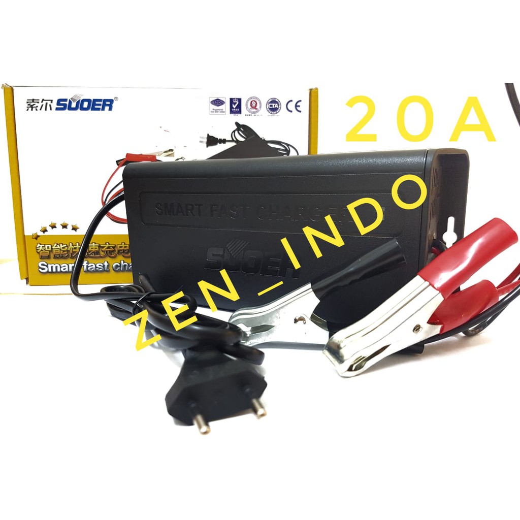 Charger Aki Otomatis Suoer 12V 20A / Cas Aki Suoer 12V 20A Original