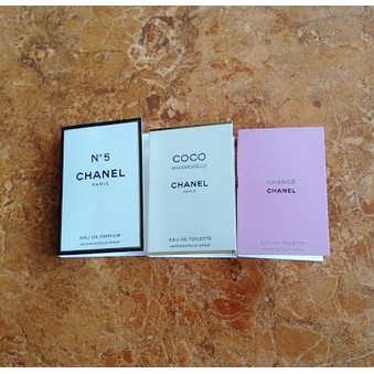 CHANEL VIAL/SAMPLE PARFUM Original No 5 Chance Coco Mademoiselle 1,5 ml/2ml Travel Size Luxury Brand