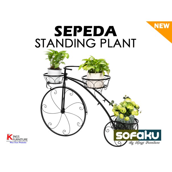 Sepeda Standing Planter Rak Pot Bunga Susun Unik PROMO-Bicycle Planter - Rak Bunga Sepeda Pot Besi