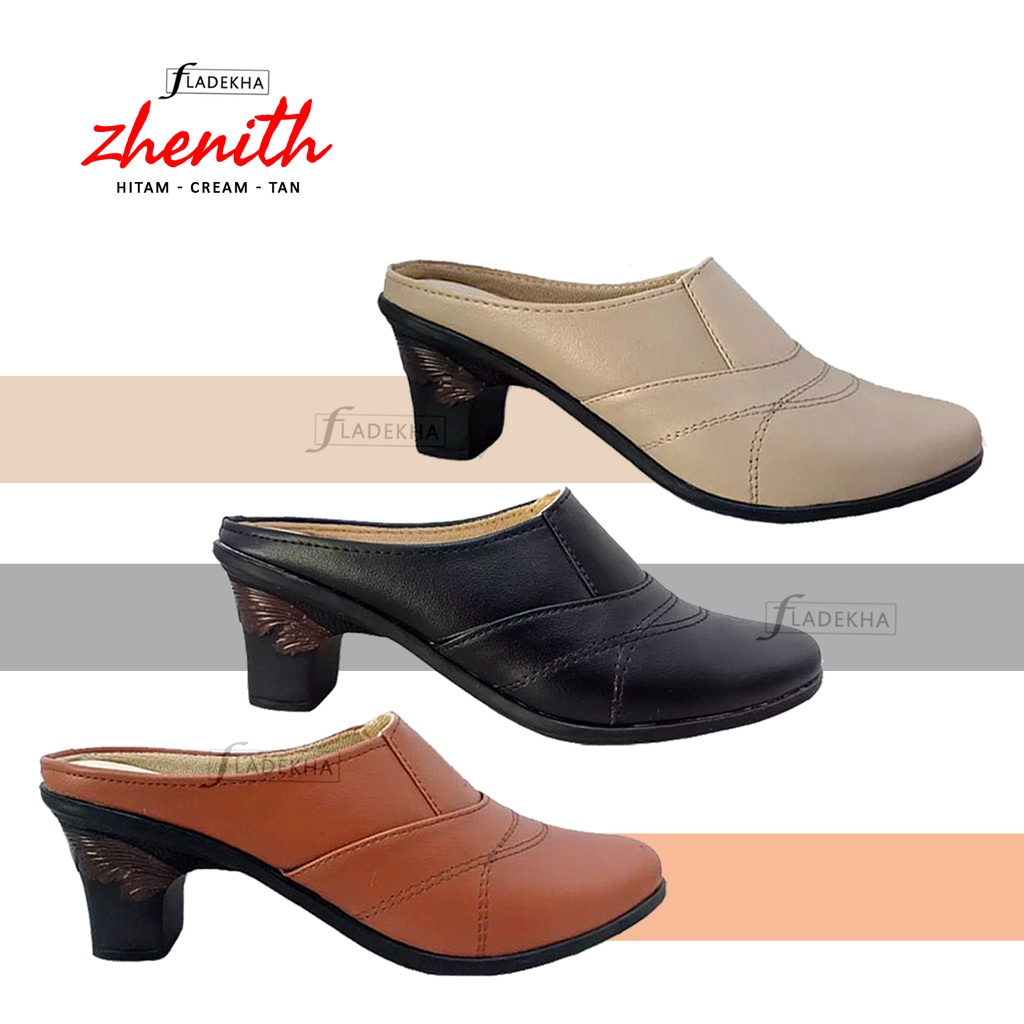 SEPATU SELOP WANITA TERKINI/ SANDAL SELOP HAK 7 CM ZHENITH SL01