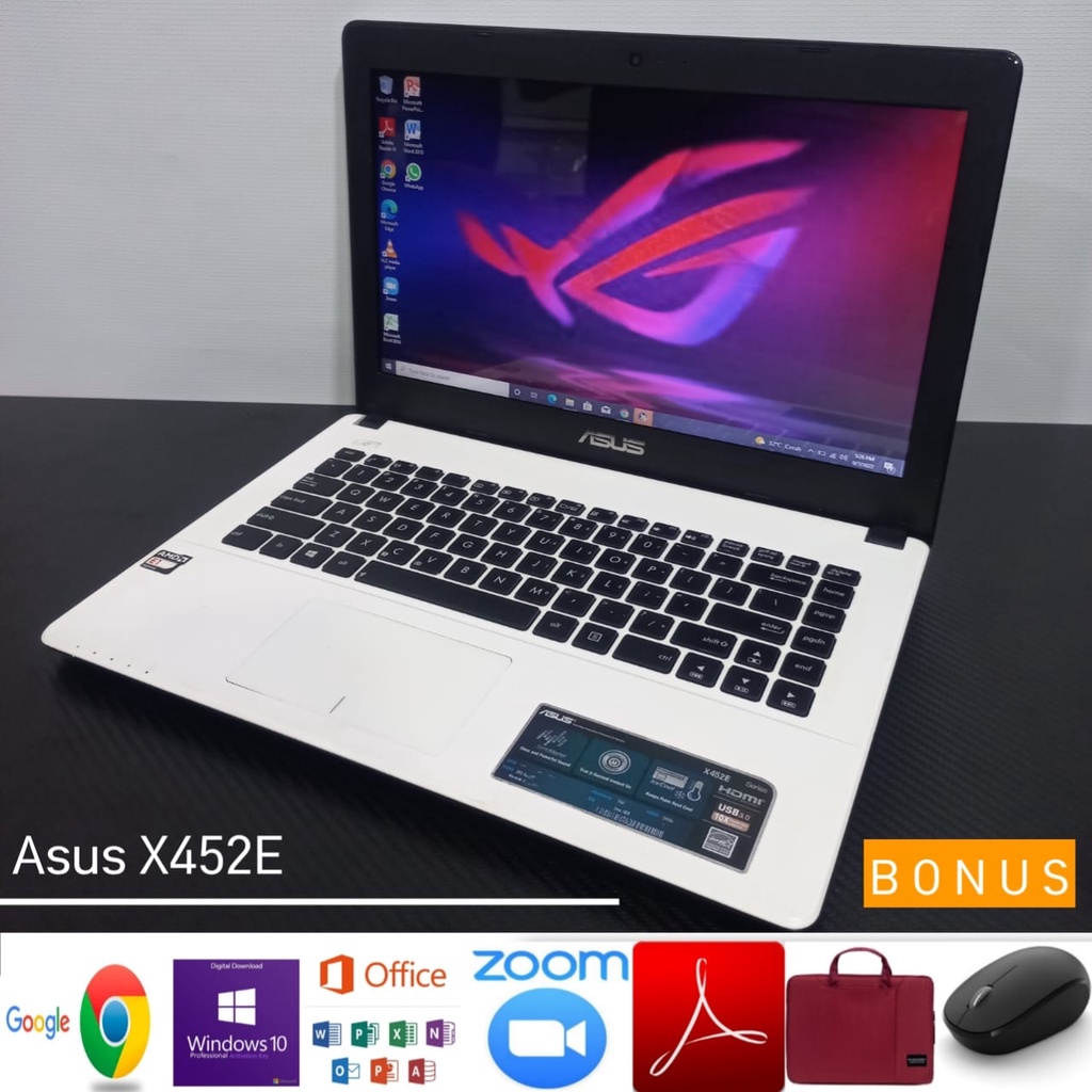 Laptop Asus X450E AMD E1 - 2500 Ram 8GB 500GB /256GB SSD Win 10 - Siap pakaii