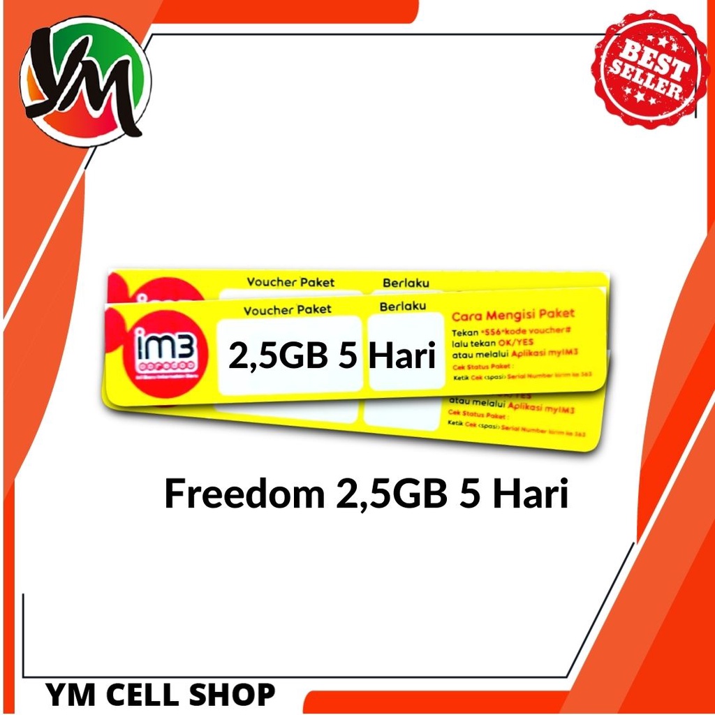 Voucher Kuota Indosat Freedom HARIAN 2,5GB=4GB 5 Hari ZONA JABAR & JATENG SEGEL