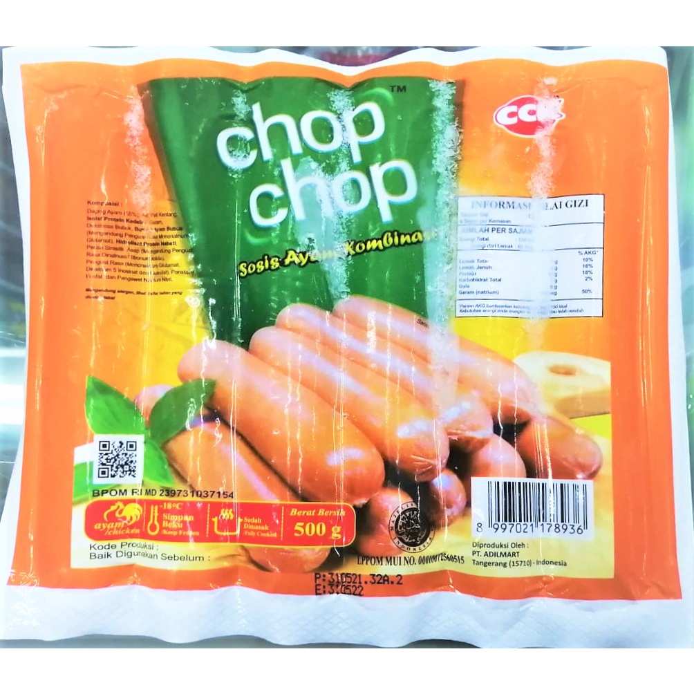 

Chop Chop Sosis Bakar Ayam 500gr (Isi 6)