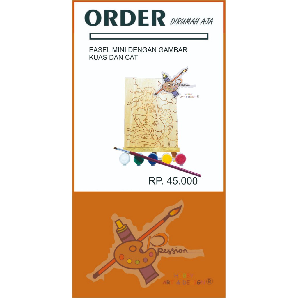 

EASEL MINI + KUAS+ CAT