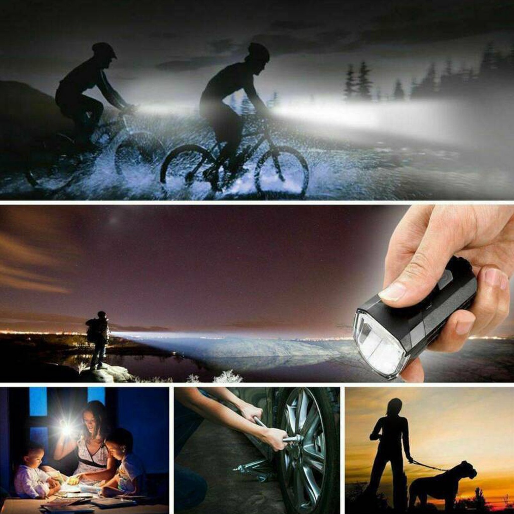 [✅COD] Lampu Cas Emergency Led Depan Sepeda CREE LED 300LM Rechargeable Waterproof Anti Air Diisi Ulang Dengan USB