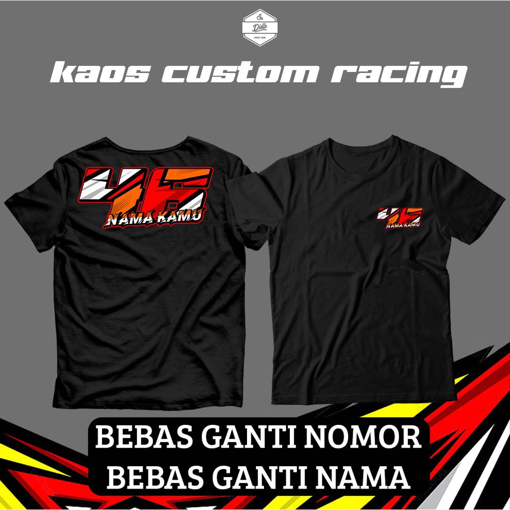 KAOS CUSTOM RACING | COSTUM NAMA | COSTUM NOMOR