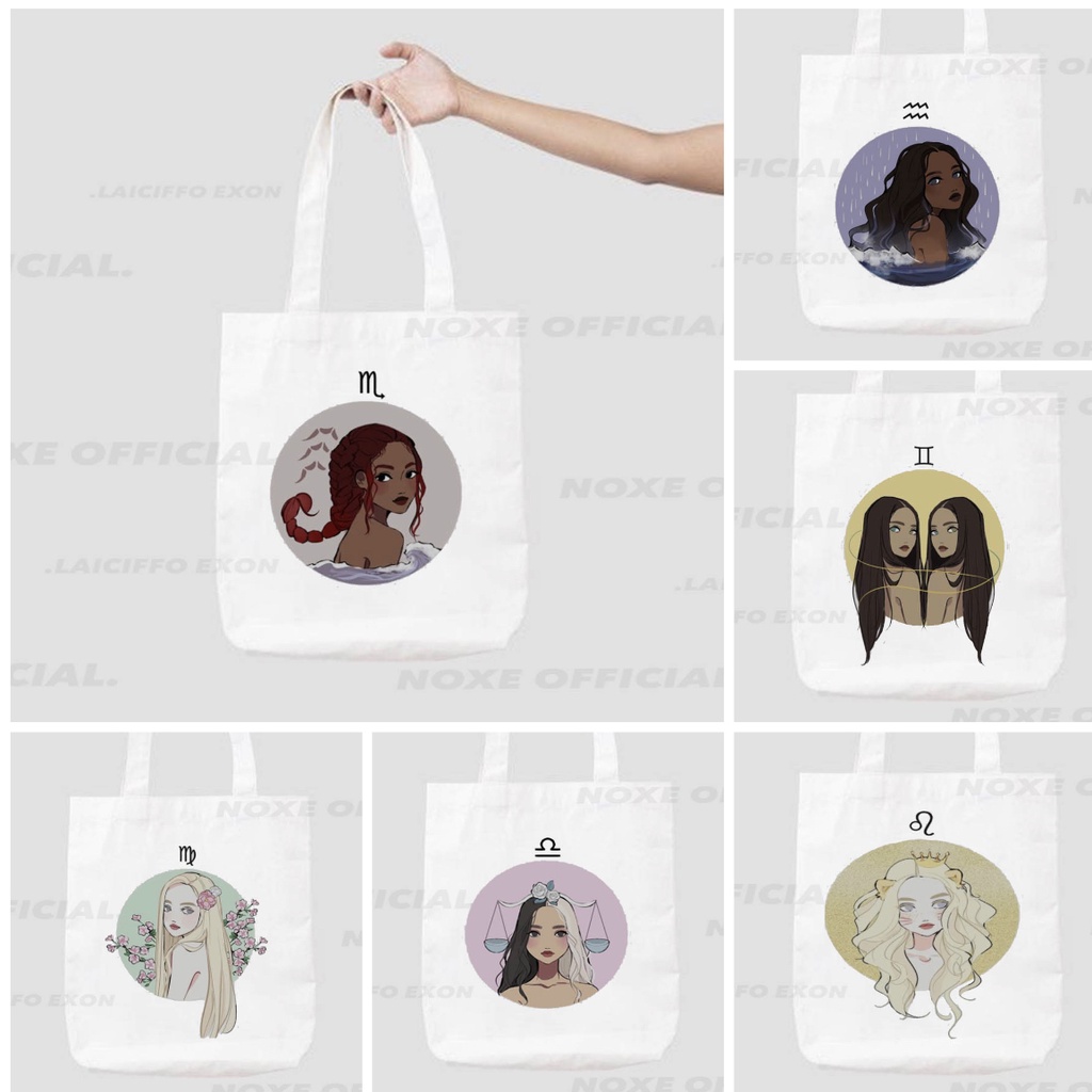 TOTEBAG KANVAS EDISI 12 ZODIAK / ZODIAK SIGN / 12 BINTANG