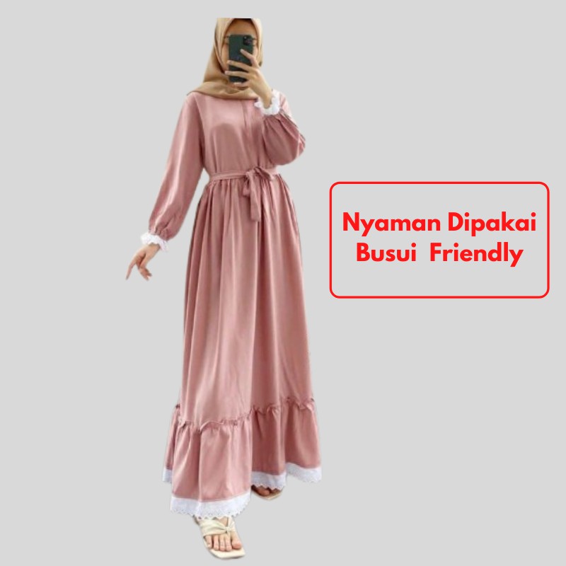 BAJU GAMIS WANITA WARNA HITAM UNGU LILAC BIRU WARDAH TERBARU 2021 POLOS KEKINIAN MURAH BUSUI JUMBO