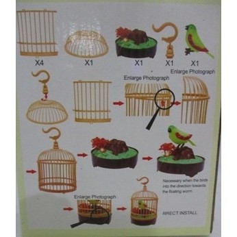 Mainan Burung Sangkar Medium Heartful Bird Bunyi Gerak Lucu