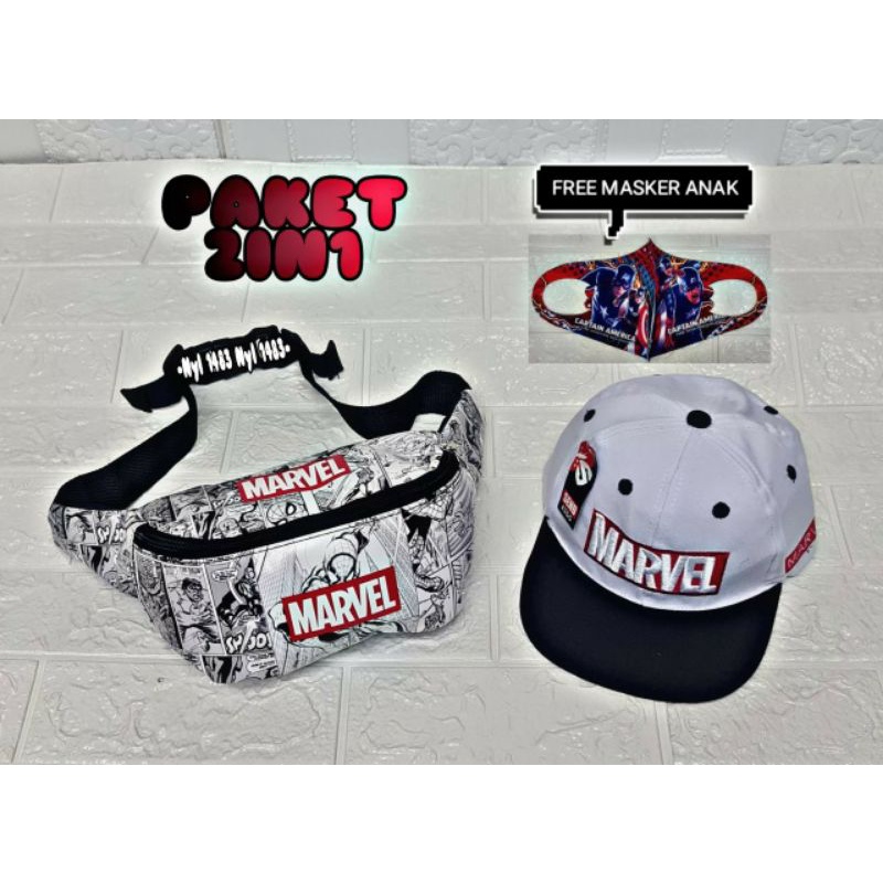 TAS BAHU ANAK/WAISTBAG AVANGER MARVEL 2-10TAHUN