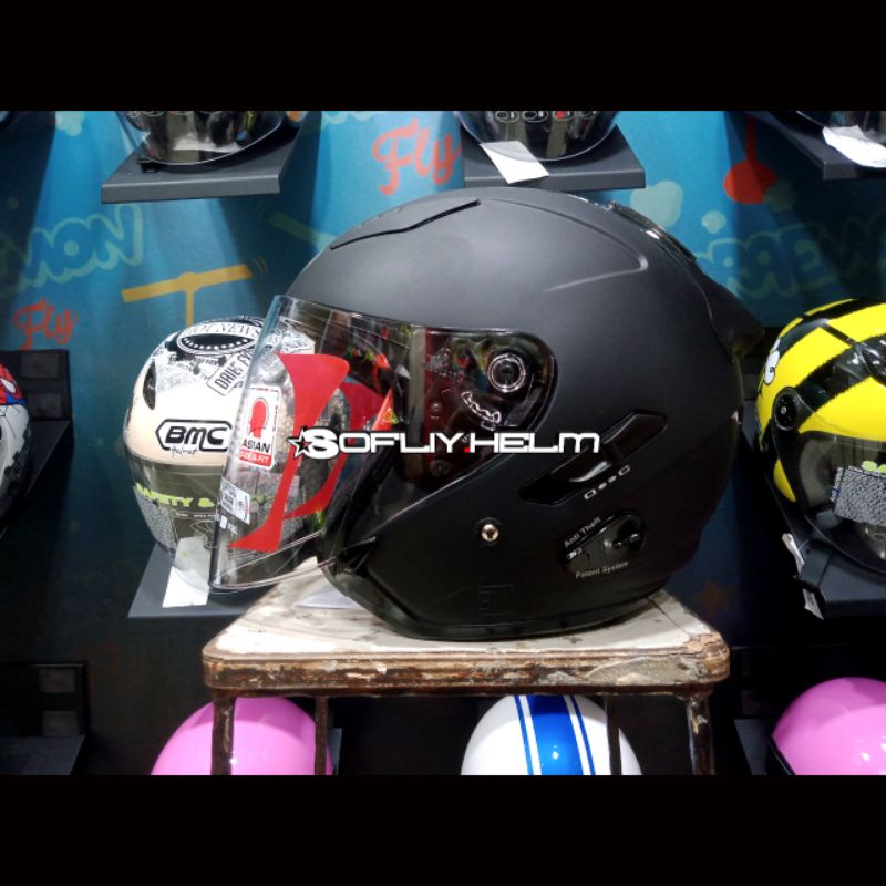 HELM KYT GALAXY FLAT R BLACK DOFF DOUBLE VISOR