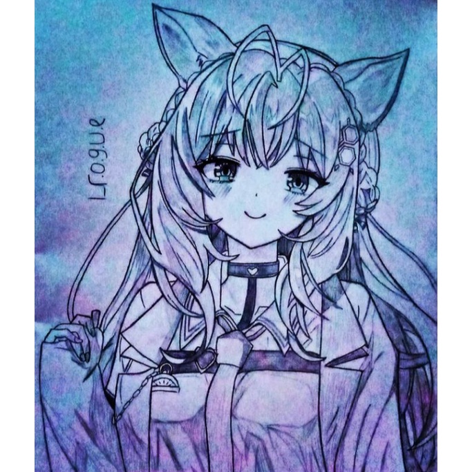 

sketch art vtuber hololive japan hakui koyori