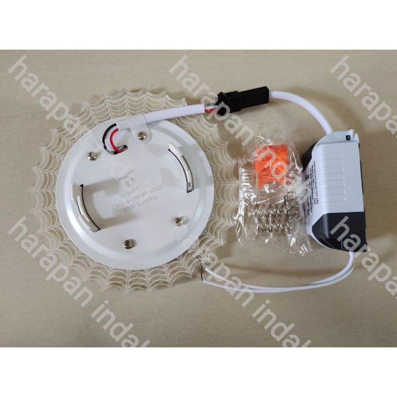 DOWNLIGHT LED PANEL 2 WARNA 3+3 WATT BULAT PUTIH / RGB WARNA